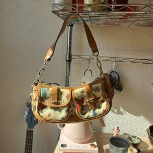 Dooney & Bourke Y2K Tattoo Pin Up Sailor Girl Banana Shoulder Bag- Leather- HTF